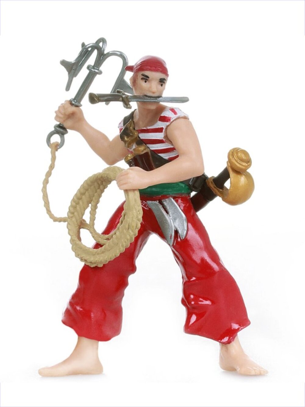Papo Pirate with Grapnel (Grappling Hook) in Red (39469) New w/Tag Add-On Item